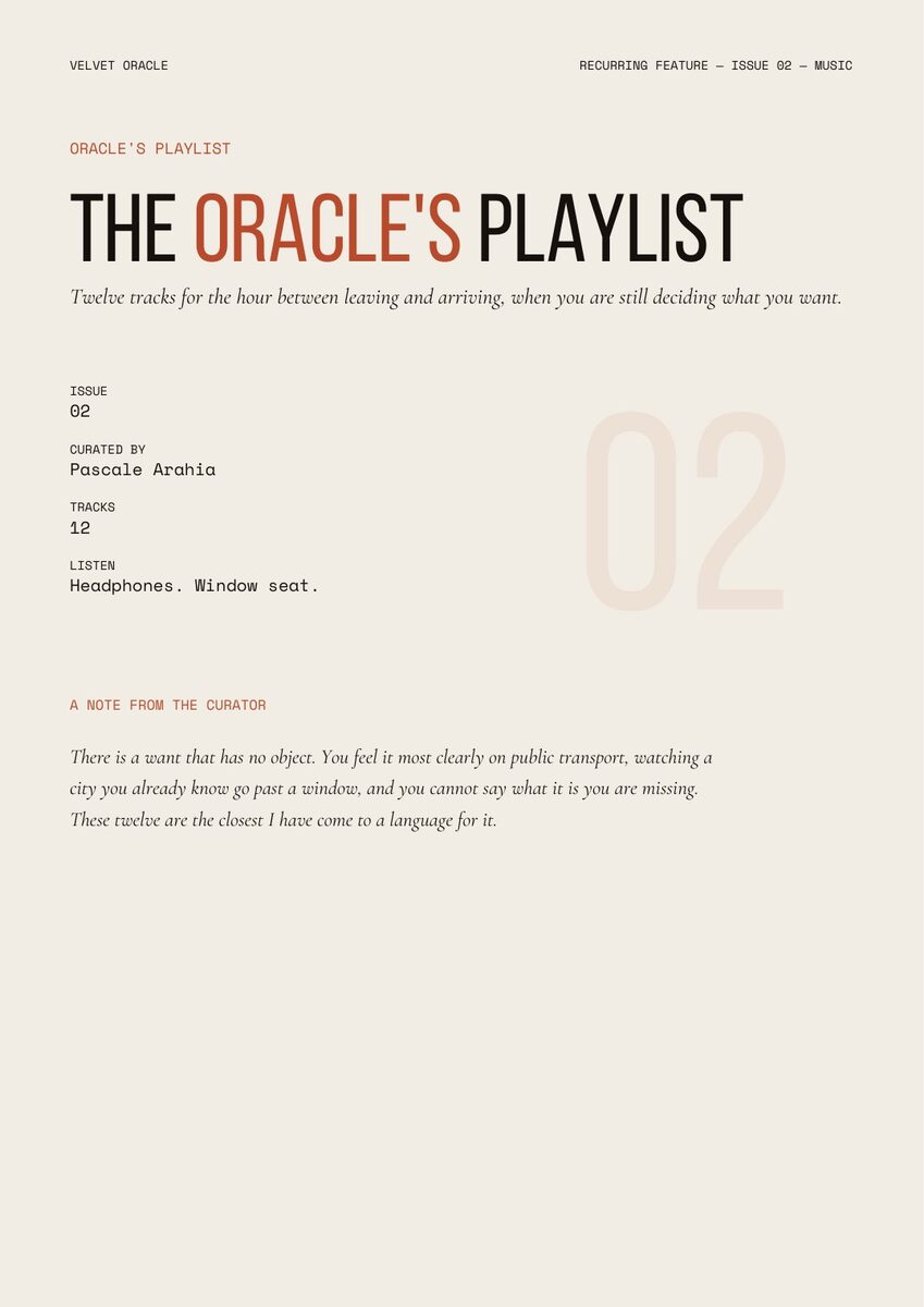 Header image for the oracle's playlist, vol. 02