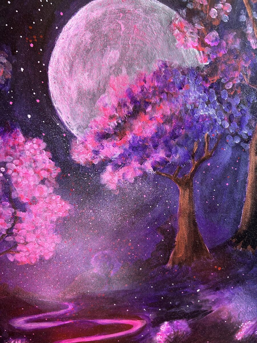 Night blossom landscape — Artwork by Hiki Reedy